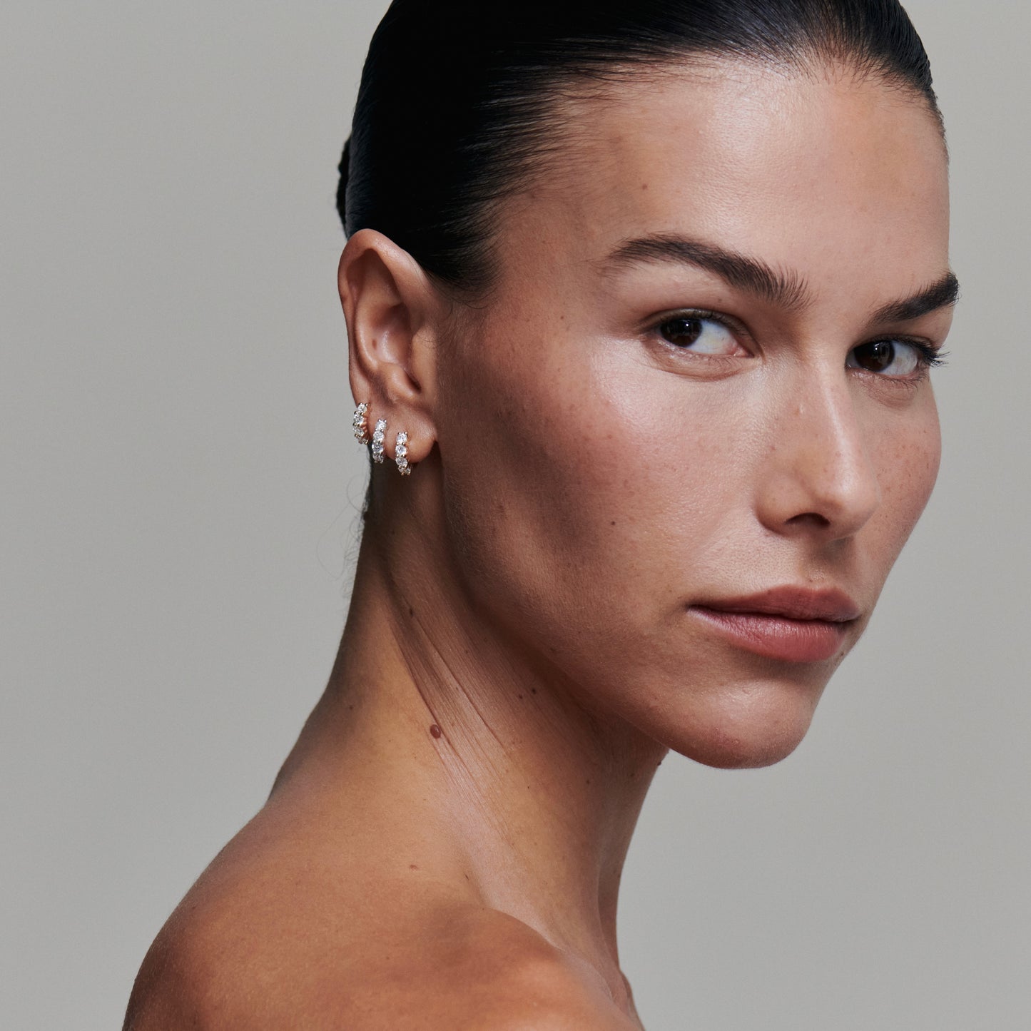 0.9 TCW Round Shaped Lab Grown Diamond Hoop Earrings