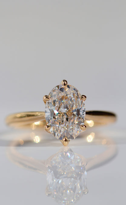 Marquise Shaped Three Stone Lab Grown Diamond Engagement Ring