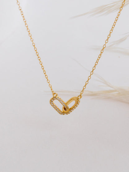 0.15 TCW Round Pave Linked Moissanite Necklace 1