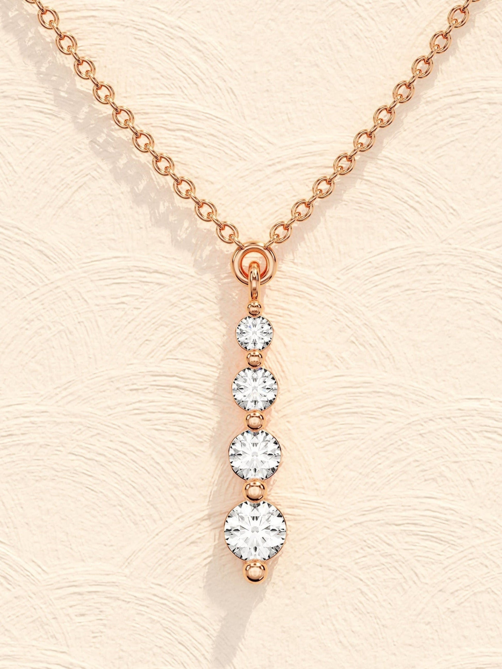 0.11 TCW Round Drop Pendant Moissanite Necklace 1