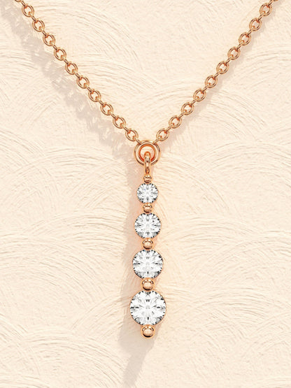 0.11 TCW Round Drop Pendant Moissanite Necklace 1