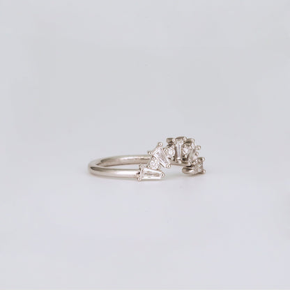 0.48 TCW Tapered Baguette & Round Shaped Curved Lab Grown Diamond Wedding Band