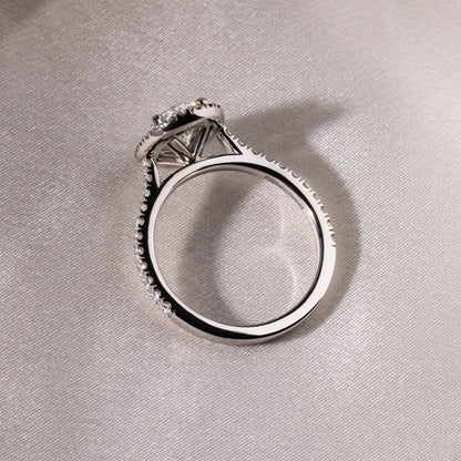 Marquise Shaped Three Stone Lab Grown Diamond Engagement Ring