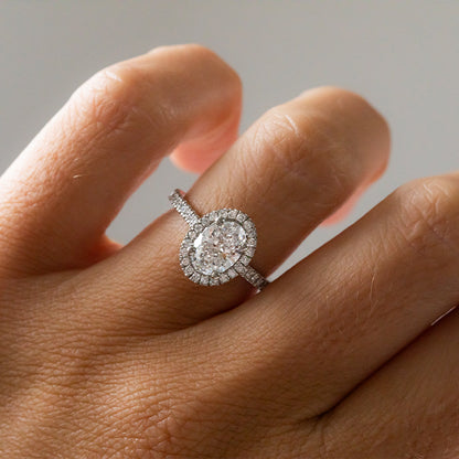 Marquise Shaped Three Stone Lab Grown Diamond Engagement Ring