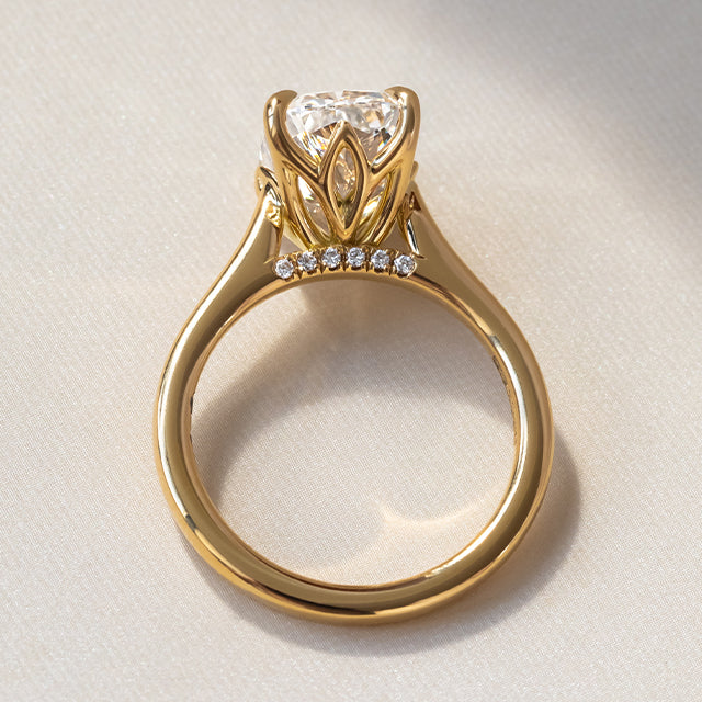 Marquise Shaped Three Stone Lab Grown Diamond Engagement Ring