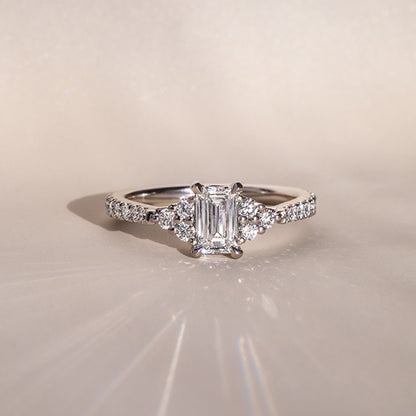 Marquise Shaped Three Stone Lab Grown Diamond Engagement Ring