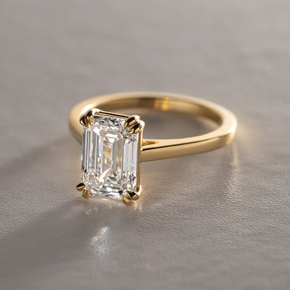 Marquise Shaped Three Stone Lab Grown Diamond Engagement Ring