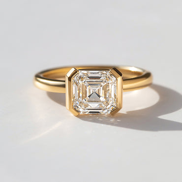 Marquise Shaped Three Stone Lab Grown Diamond Engagement Ring