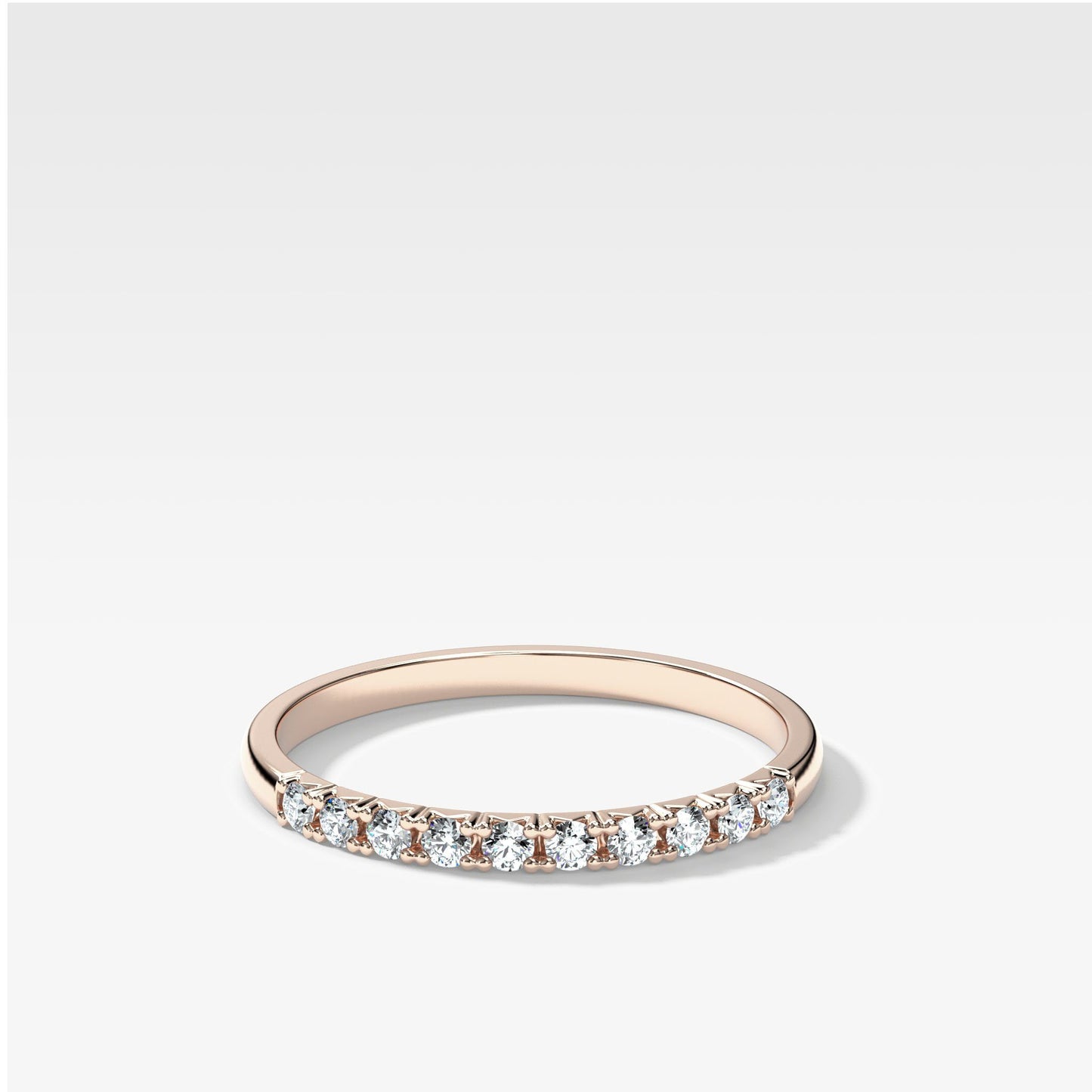 0.25 TCW Round Shaped Half Eternity Lab Grown Diamond Wedding Band