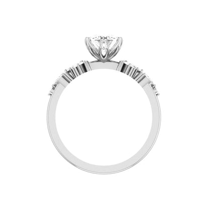 Marquise Shaped Three Stone Lab Grown Diamond Engagement Ring