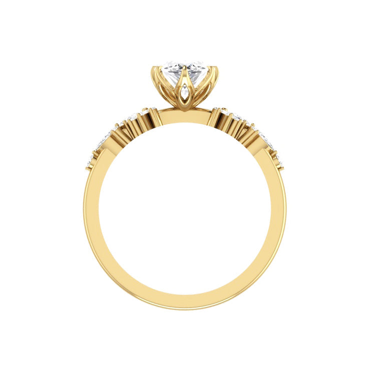 Marquise Shaped Three Stone Lab Grown Diamond Engagement Ring