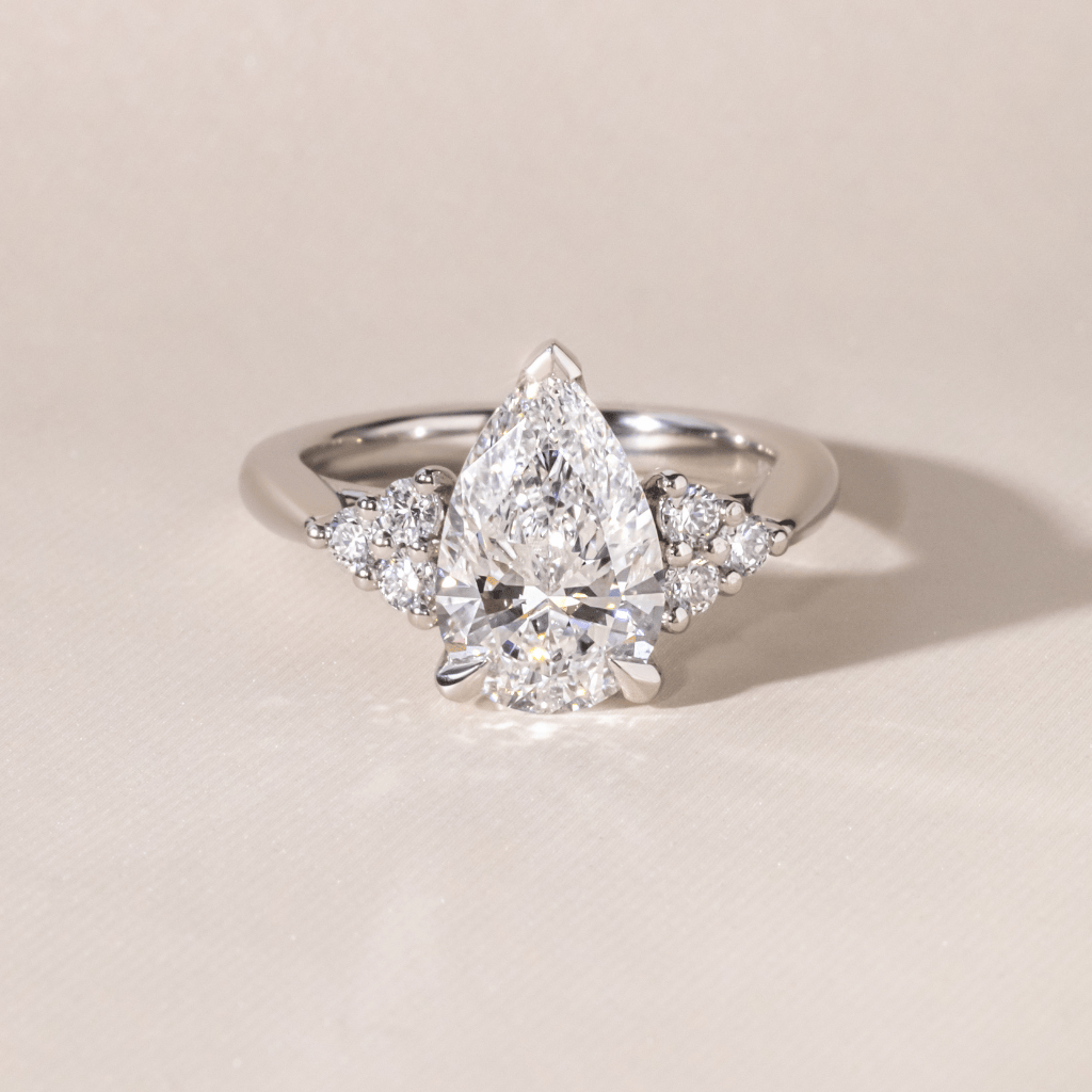Marquise Shaped Three Stone Lab Grown Diamond Engagement Ring