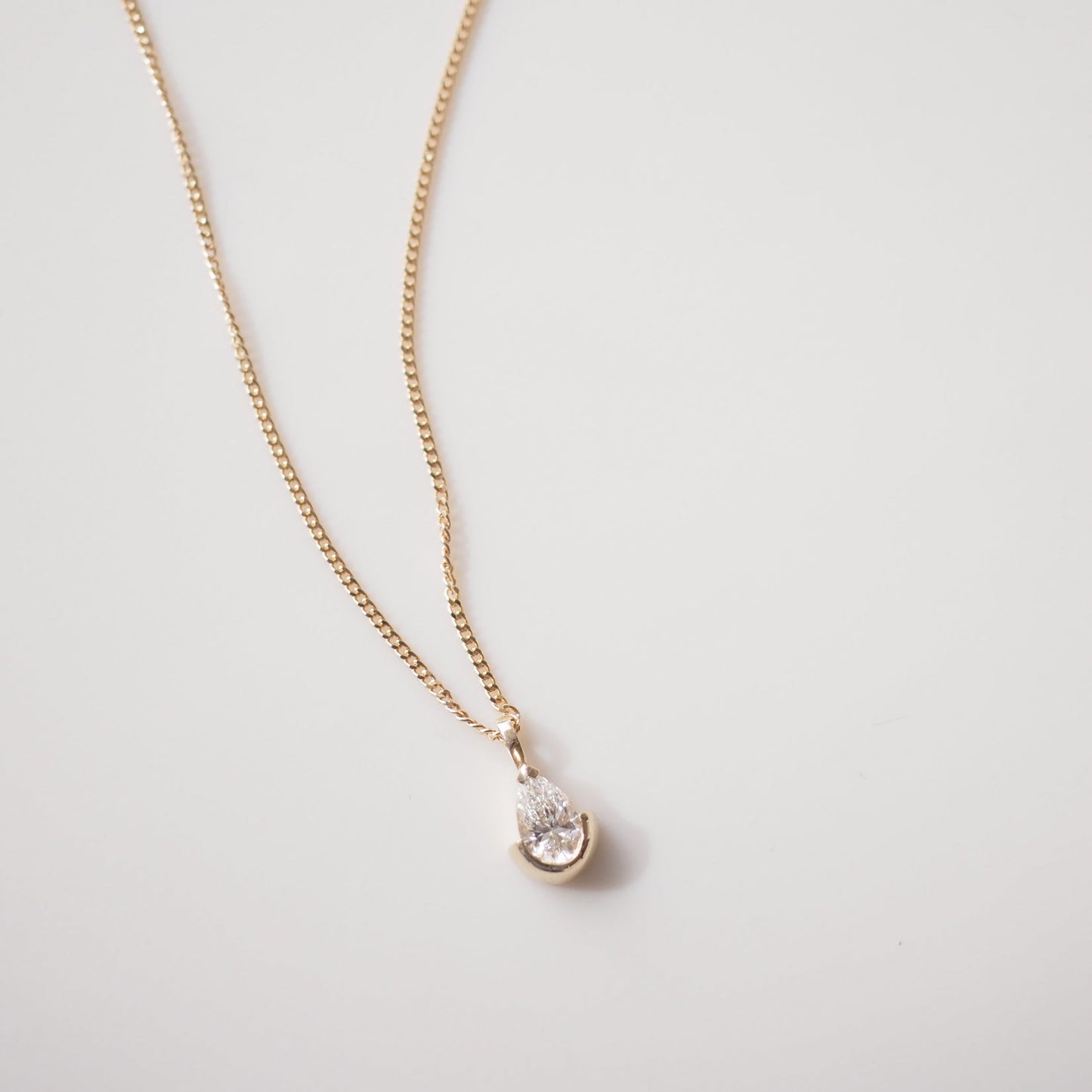 0.4 CT Pear Shaped Solitaire Lab Grown Diamond Necklace