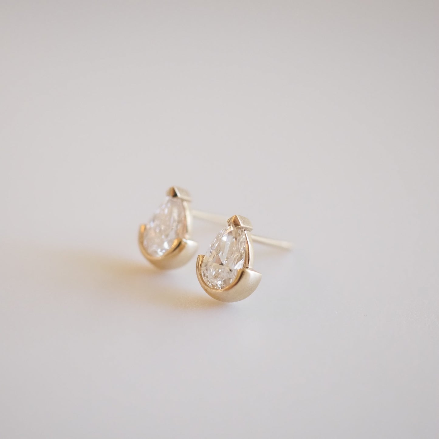 0.8 TCW Pear Shaped Lab Grown Diamond Stud Earrings