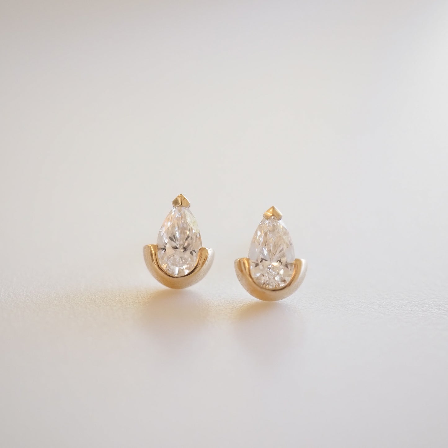 0.8 TCW Pear Shaped Lab Grown Diamond Stud Earrings