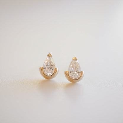 0.8 TCW Pear Shaped Lab Grown Diamond Stud Earrings