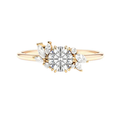 Marquise Shaped Three Stone Lab Grown Diamond Engagement Ring