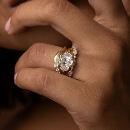 0.25 TCW Round Shaped Half Eternity Lab Grown Diamond Wedding Band