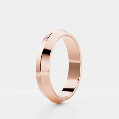 Classic Knife Edge Men's Gold Wedding Band