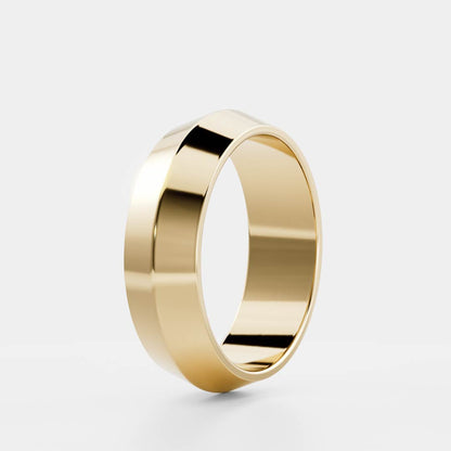 Classic Knife Edge Men's Gold Wedding Band