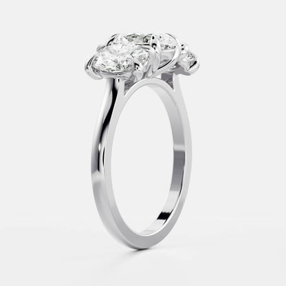 Marquise Cut Cluster Styled Lab Grown Diamond Engagement Ring