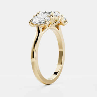 Marquise Cut Cluster Styled Lab Grown Diamond Engagement Ring