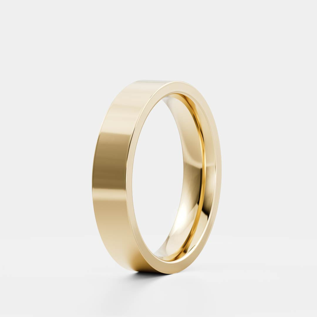 Classic Statement Single Stone Men's Gold Wedding Band
