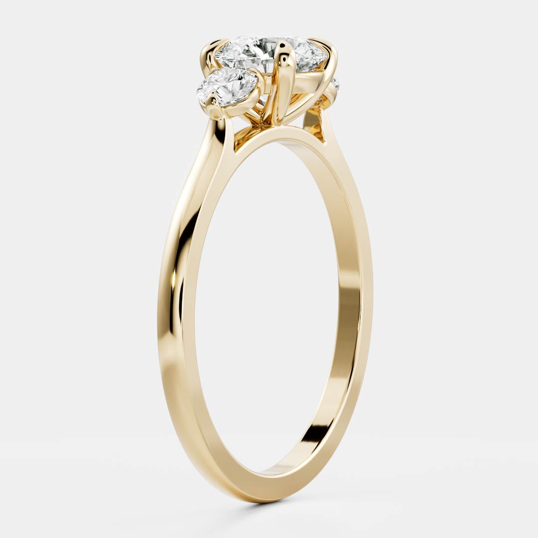 Marquise Cut Cluster Styled Lab Grown Diamond Engagement Ring