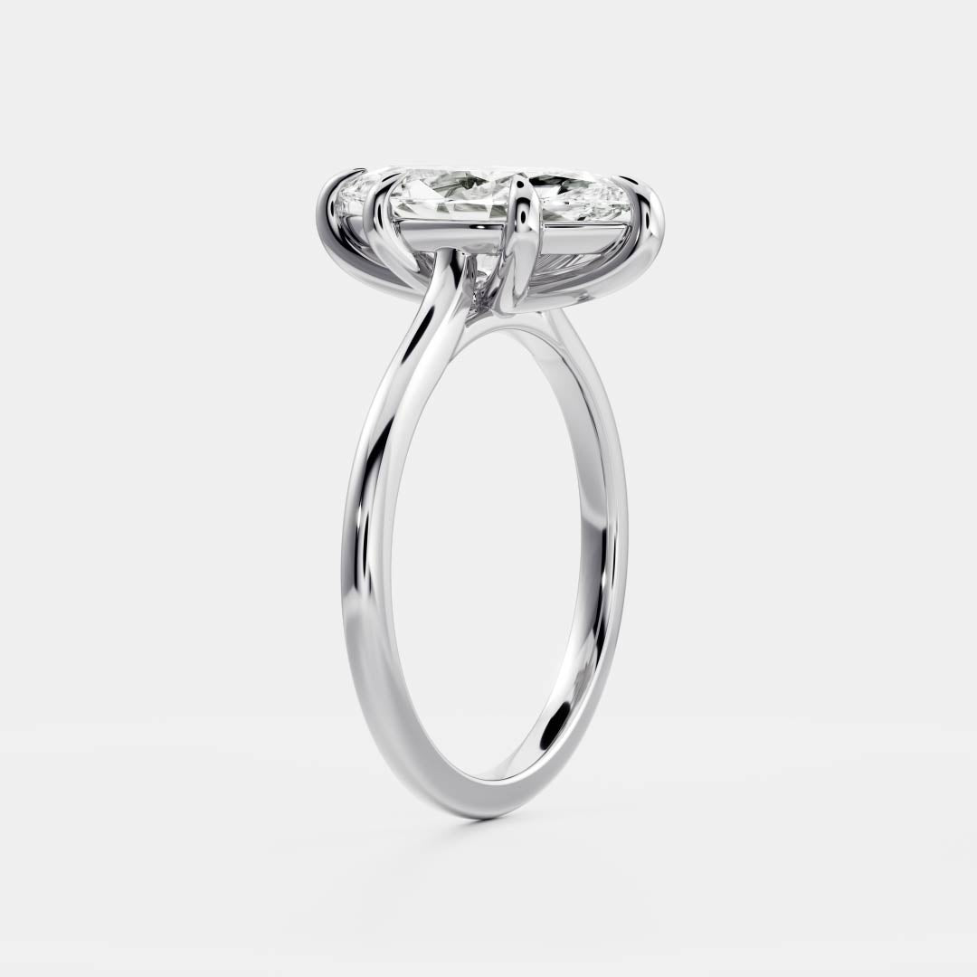 Marquise Cut Cluster Styled Lab Grown Diamond Engagement Ring