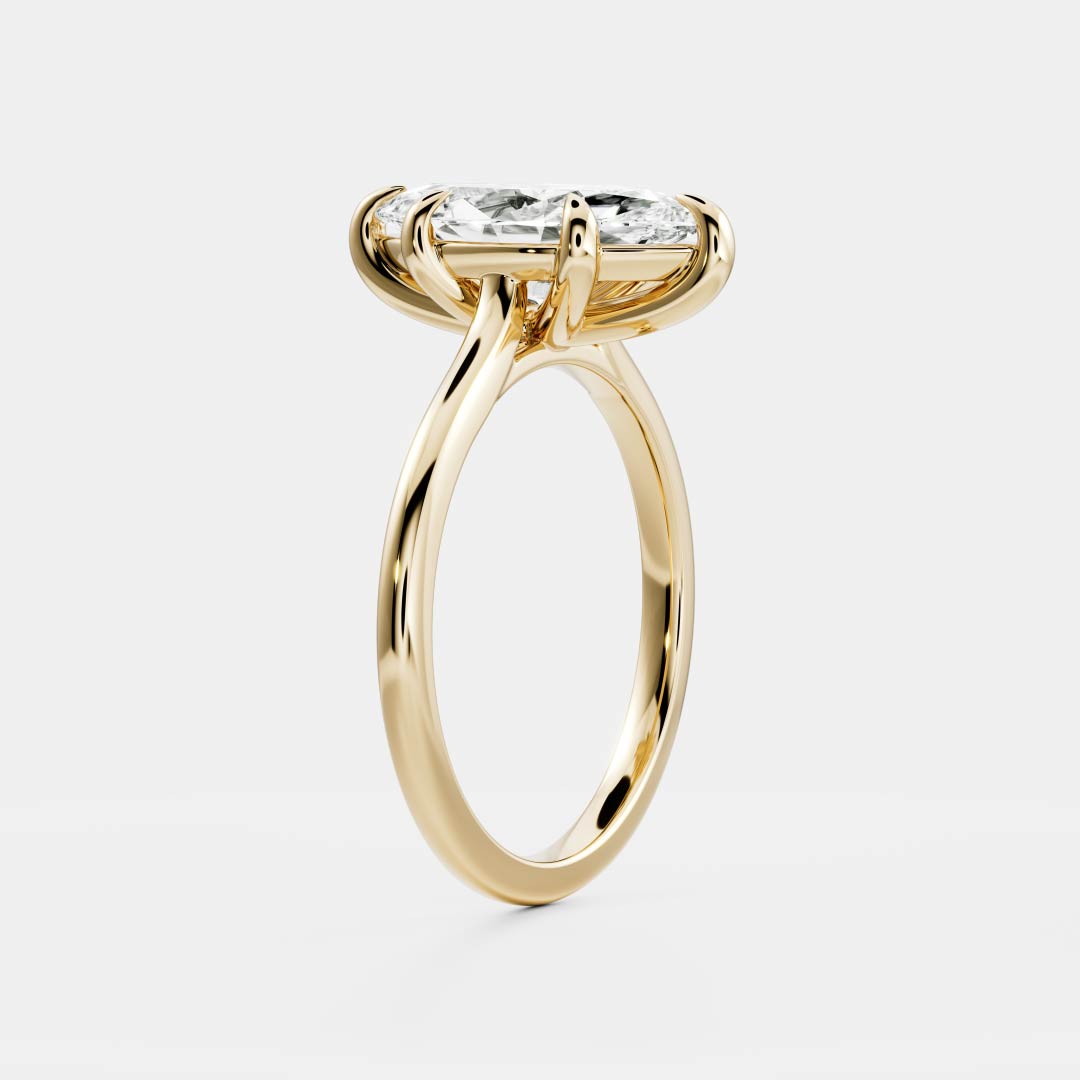 Marquise Cut Cluster Styled Lab Grown Diamond Engagement Ring