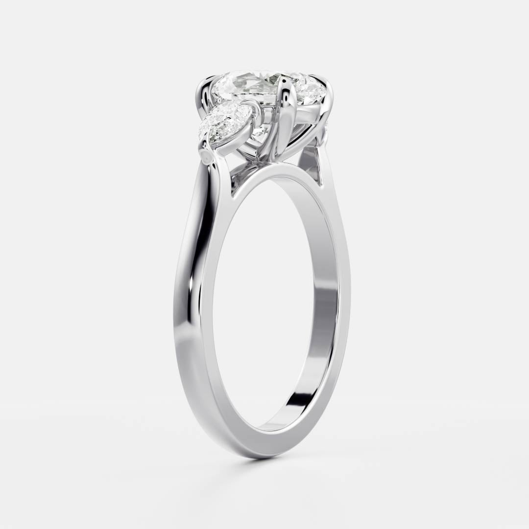 Marquise Cut Cluster Styled Lab Grown Diamond Engagement Ring