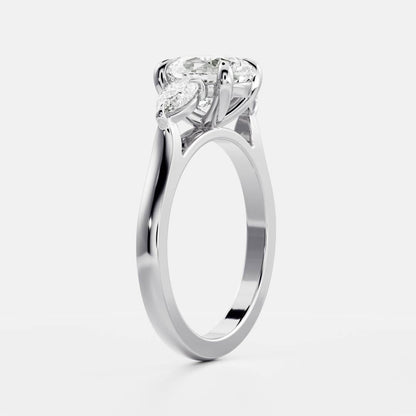 Marquise Cut Cluster Styled Lab Grown Diamond Engagement Ring