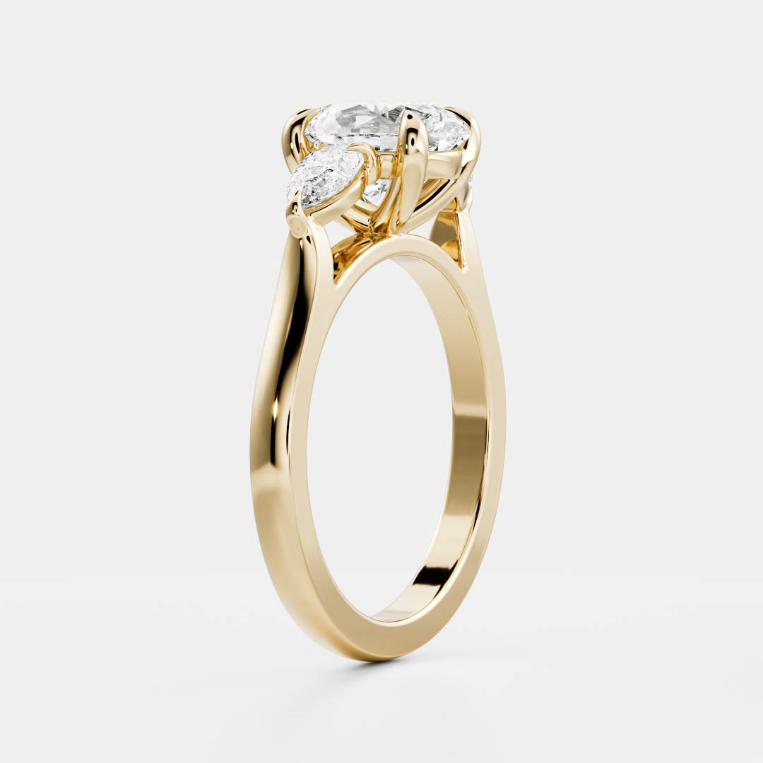 Marquise Cut Cluster Styled Lab Grown Diamond Engagement Ring
