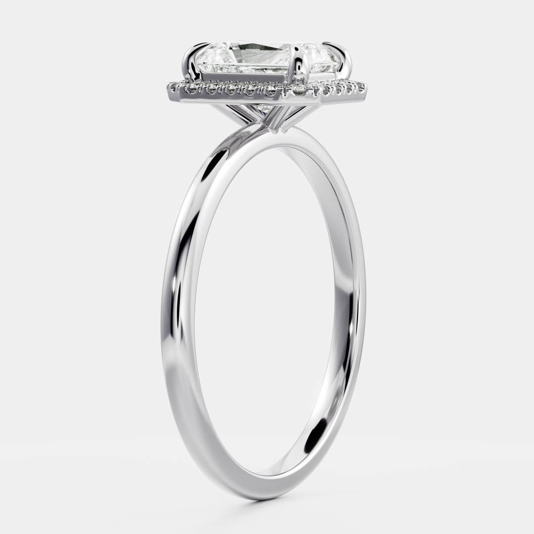 Marquise Cut Cluster Styled Lab Grown Diamond Engagement Ring