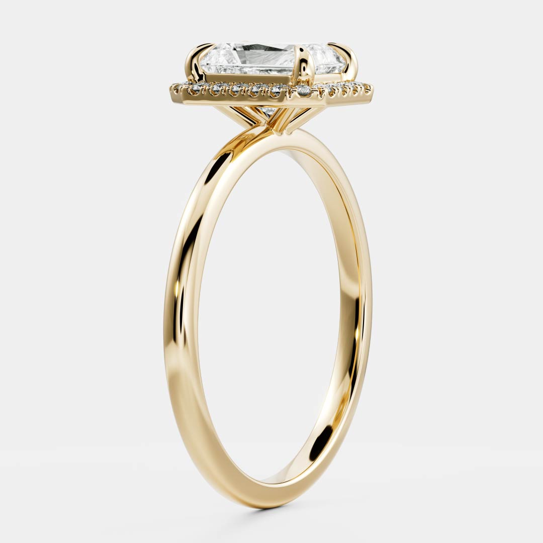 Marquise Cut Cluster Styled Lab Grown Diamond Engagement Ring