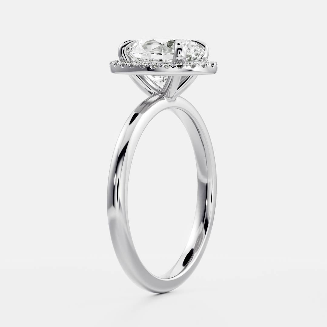 Marquise Cut Cluster Styled Lab Grown Diamond Engagement Ring