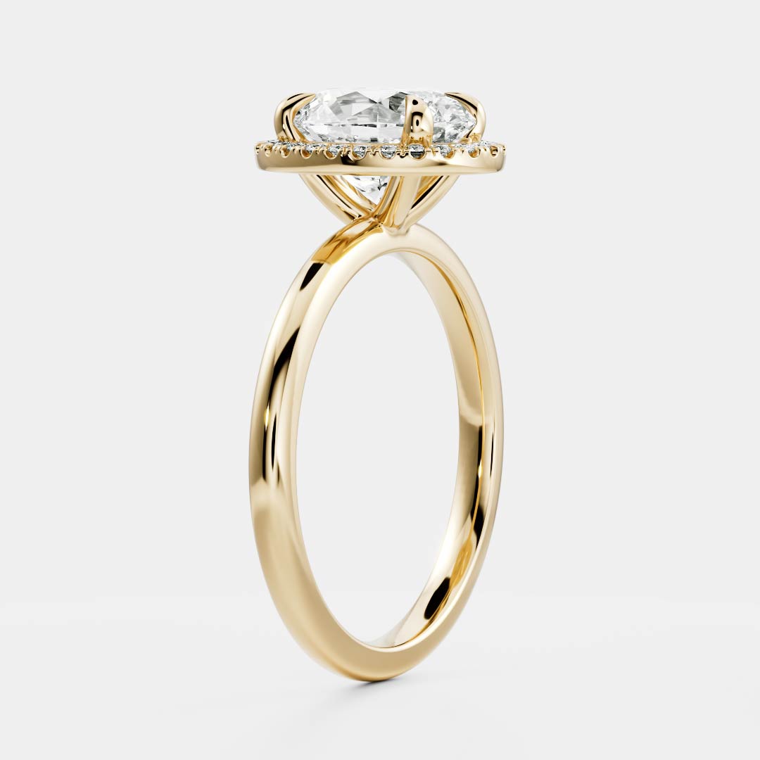 Marquise Cut Cluster Styled Lab Grown Diamond Engagement Ring
