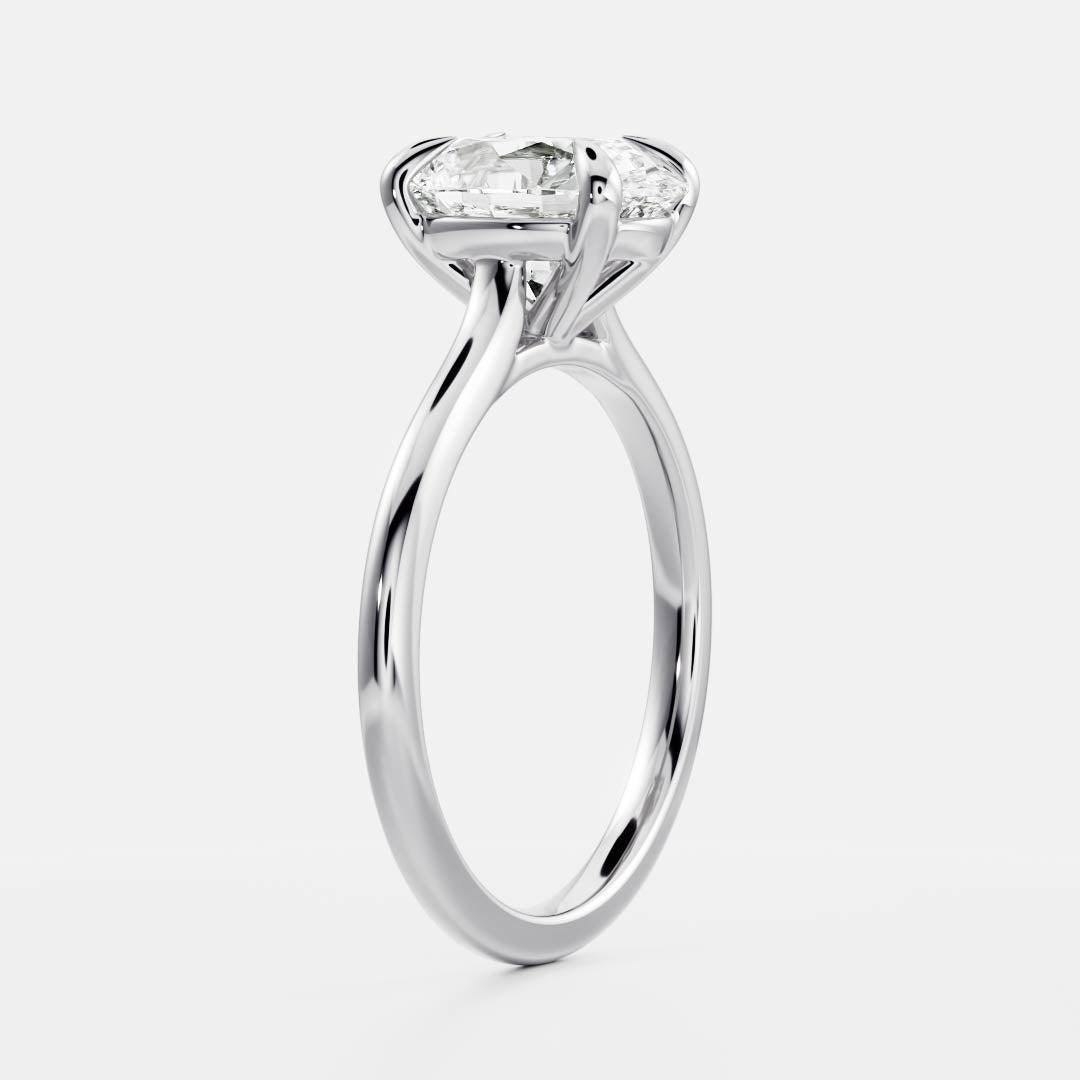 Marquise Cut Cluster Styled Lab Grown Diamond Engagement Ring