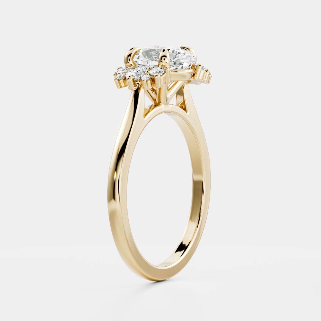 Marquise Cut Cluster Styled Lab Grown Diamond Engagement Ring