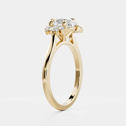 Marquise Cut Cluster Styled Lab Grown Diamond Engagement Ring