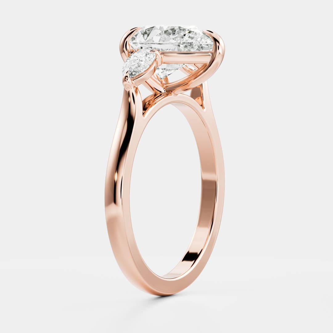 Marquise Cut Cluster Styled Lab Grown Diamond Engagement Ring