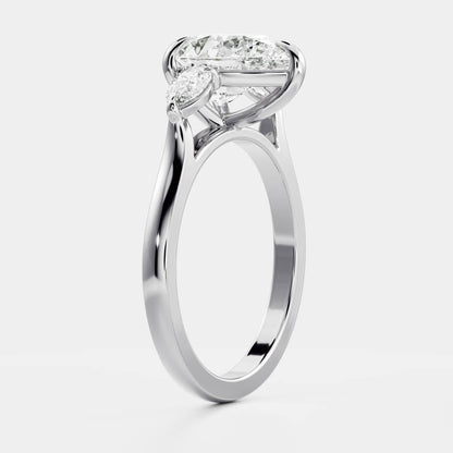 Marquise Cut Cluster Styled Lab Grown Diamond Engagement Ring