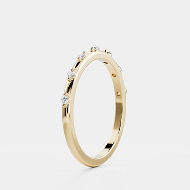 0.25 TCW Round Shaped Half Eternity Lab Grown Diamond Wedding Band