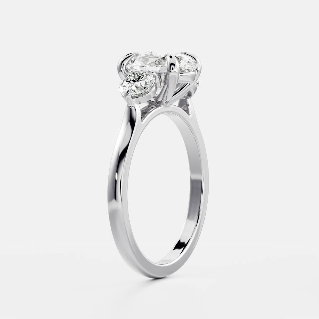 Marquise Cut Cluster Styled Lab Grown Diamond Engagement Ring