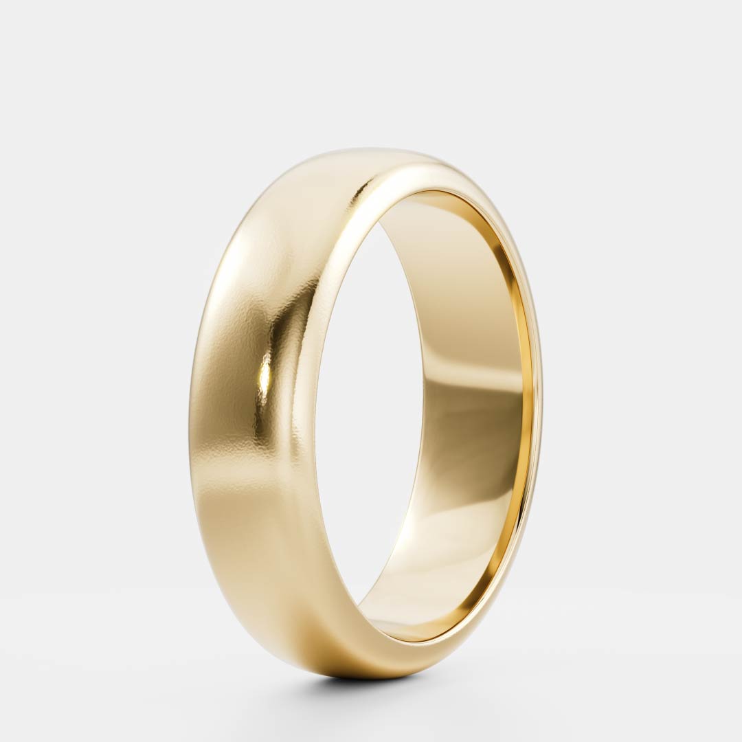 Brushed Classic Comfort Fit Men's Gold Wedding Band