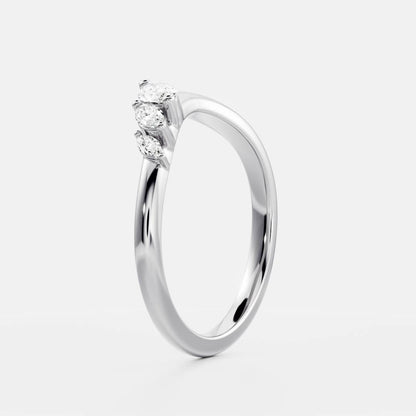0.25 TCW Round Shaped Half Eternity Lab Grown Diamond Wedding Band