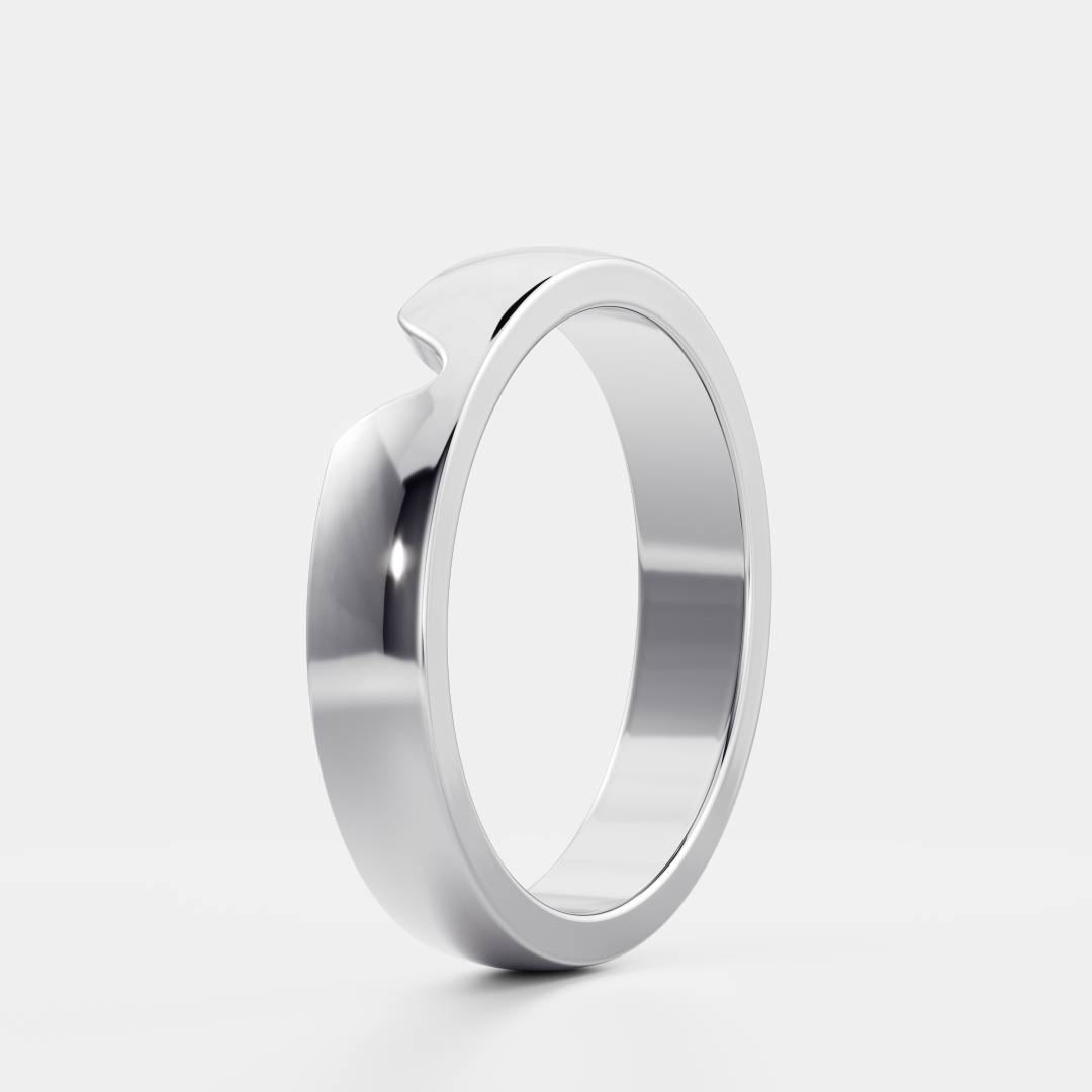 Chevron Men's Gold Wedding Band