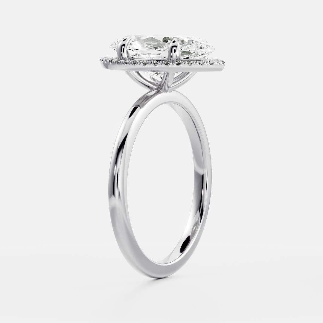 Marquise Cut Cluster Styled Lab Grown Diamond Engagement Ring