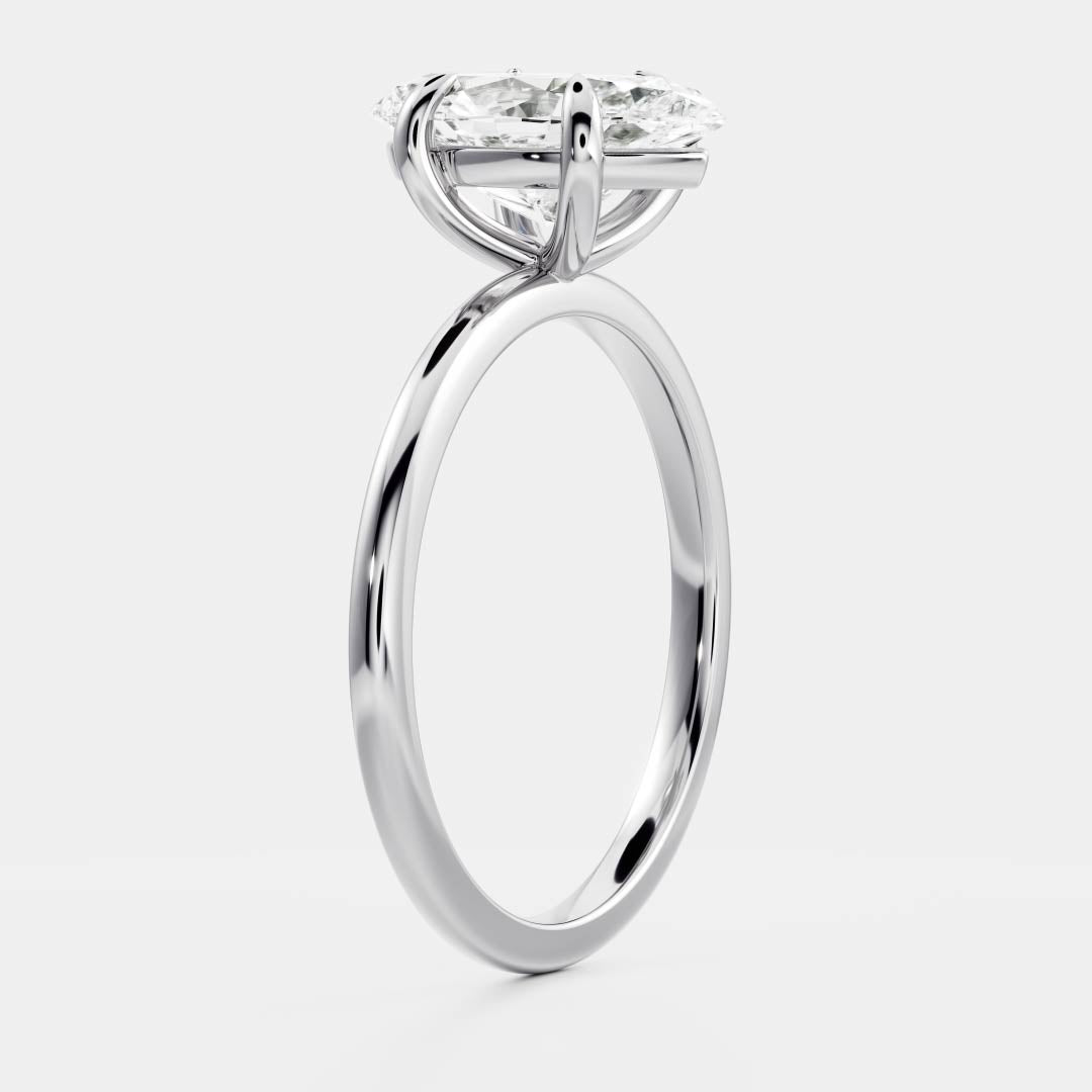 Marquise Cut Cluster Styled Lab Grown Diamond Engagement Ring