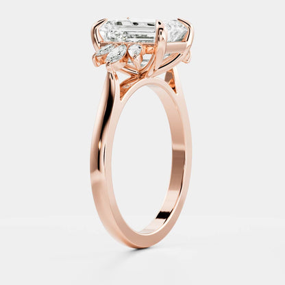 Marquise Cut Cluster Styled Lab Grown Diamond Engagement Ring